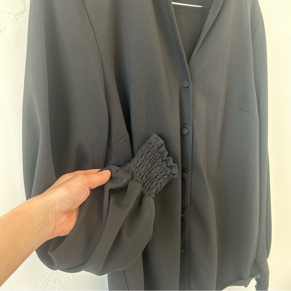 Cabi Composer Top Womens Large Black Button Up Long Sleeve Style 4746 Career - Picture 4 of 9